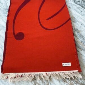 Burberry Red Scarf with Burgundy Swirl